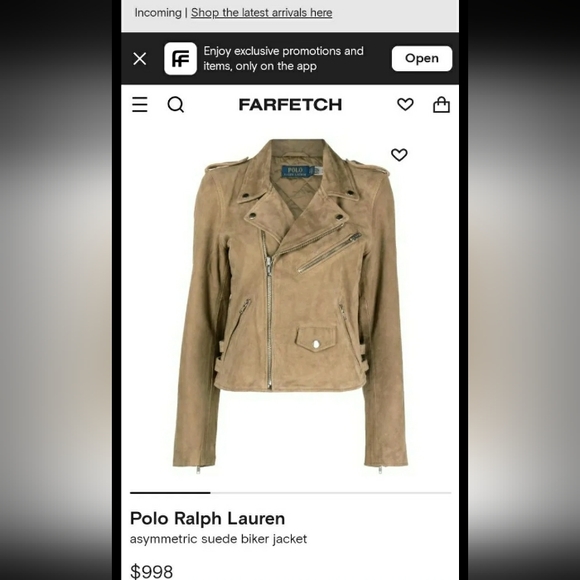 POLO RALPH LAUREN Womens Beige Suede Asymmetric Belted Biker Moto Jacket Sz 10 - Picture 16 of 16